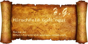 Hirschfeld Gyöngyi névjegykártya
